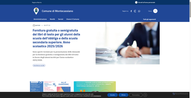 Security scan screenshot of https://www.comune.montecassiano.mc.it/