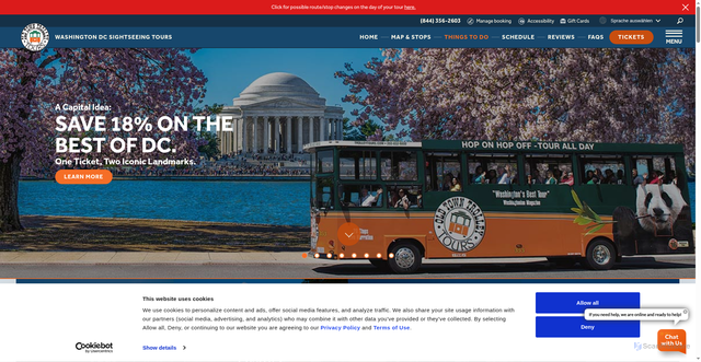 Security scan screenshot of https://www.trolleytours.com/washington-dc