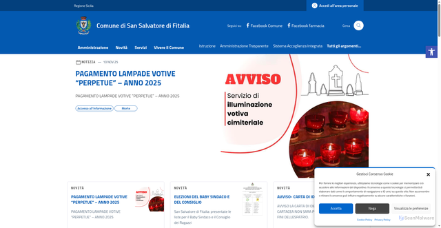 Security scan screenshot of https://comune.sansalvatoredifitalia.me.it/