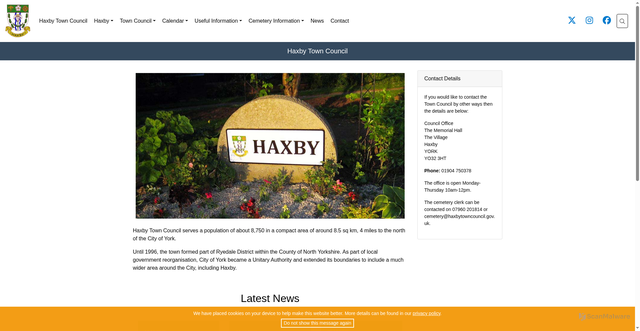 Security scan screenshot of https://www.haxbytowncouncil.gov.uk/