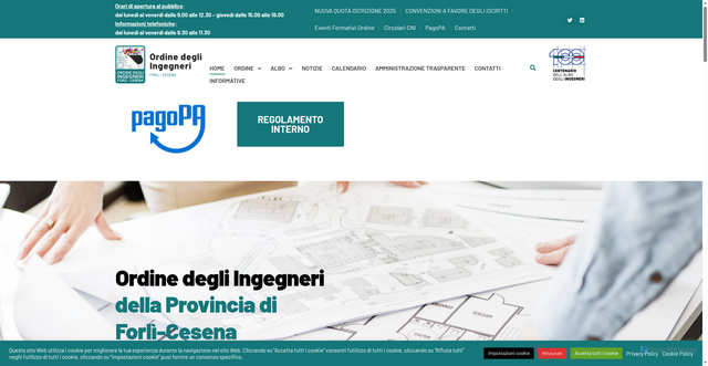 Security scan screenshot of https://www.ordineing-fc.it/