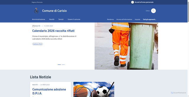 Security scan screenshot of https://www.comune.carisio.vc.it