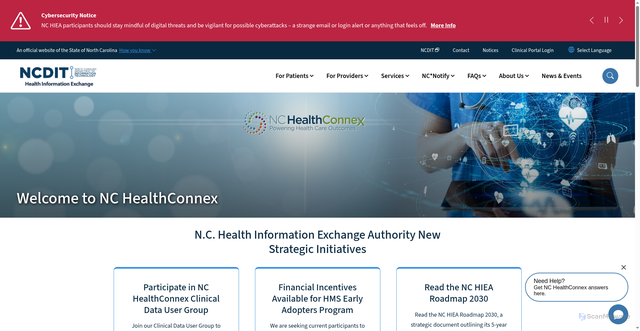 Security scan screenshot of https://hiea.nc.gov