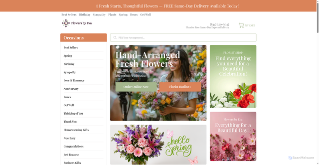 Security scan screenshot of https://flowersbyeva.com