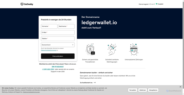 Security scan screenshot of https://ledgerwallet.io