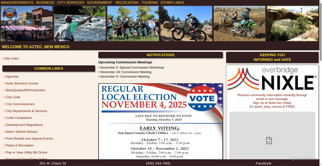Security scan screenshot of https://aztecnm.gov/