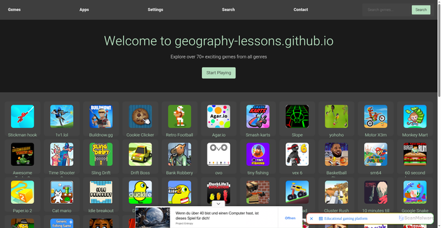 Security scan screenshot of https://geography-lessons.github.io