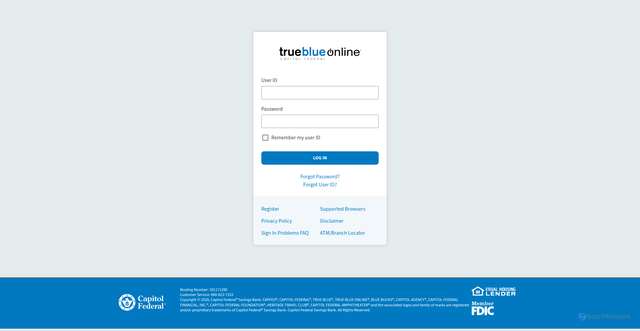 Security scan screenshot of https://capfed.onlinebank.com