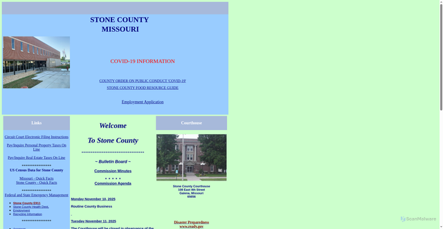 Security scan screenshot of https://stonecountymo.gov/