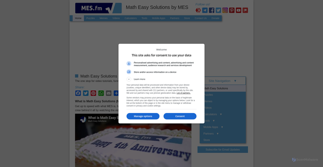Security scan screenshot of https://mes.fm