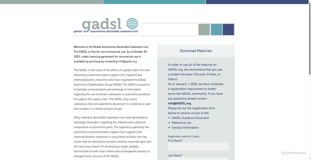 Security scan screenshot of https://www.gadsl.org