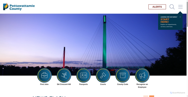 Security scan screenshot of https://www.pottcounty-ia.gov/