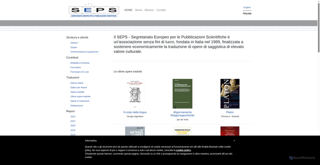 Security scan screenshot of https://www.seps.it/