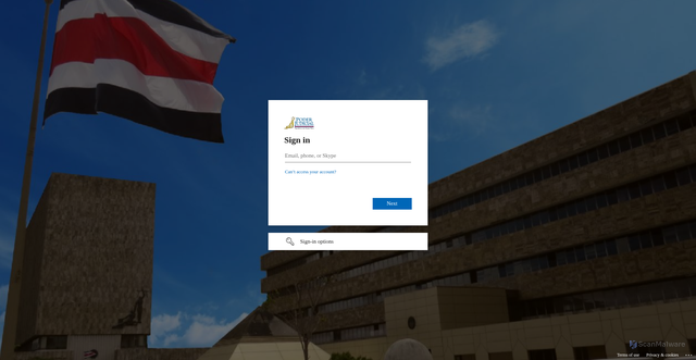 Security scan screenshot of https://pjcr-my.sharepoint.com