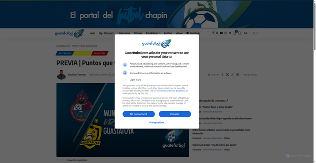 Security scan screenshot of https://guatefutbol.com/2025/11/26/previa-puntos-que-valen-oro/