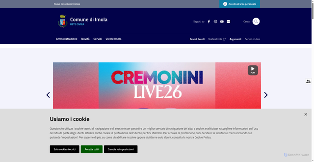 Security scan screenshot of https://www.comune.imola.bo.it