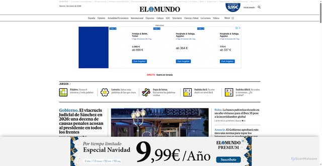 Security scan screenshot of https://www.elmundo.es