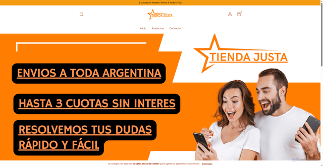 Security scan screenshot of http://www.tiendajusta.com/