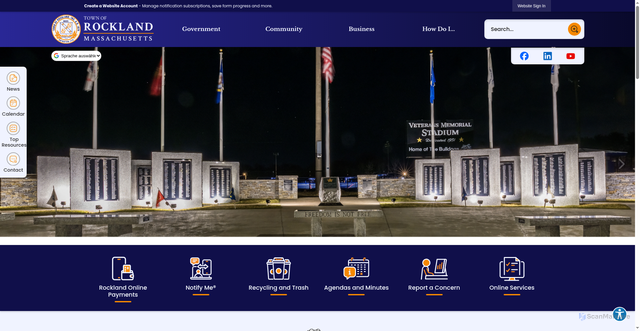 Security scan screenshot of https://rockland-ma.gov/