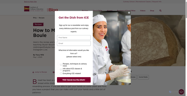 Security scan screenshot of https://www.ice.edu/blog/french-bread-boule-recipe