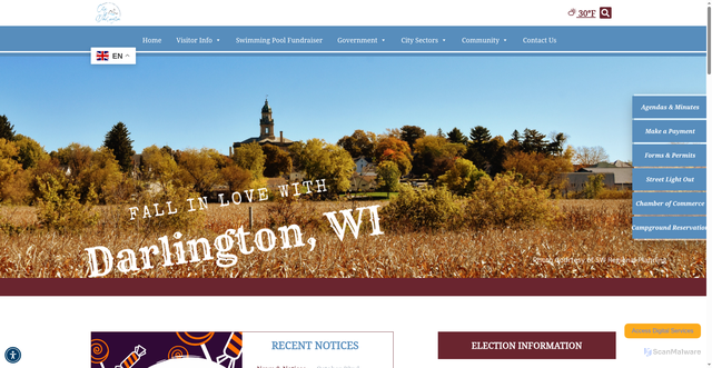 Security scan screenshot of https://darlingtonwi.org/