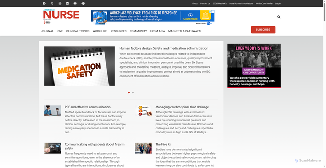 Security scan screenshot of https://www.myamericannurse.com