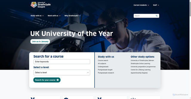 Security scan screenshot of https://www.strath.ac.uk/