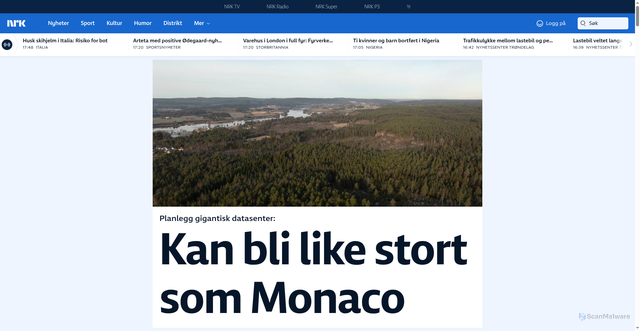 Security scan screenshot of https://nrk.no/