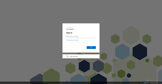 Security scan screenshot of https://terrapowerllc.sharepoint.us