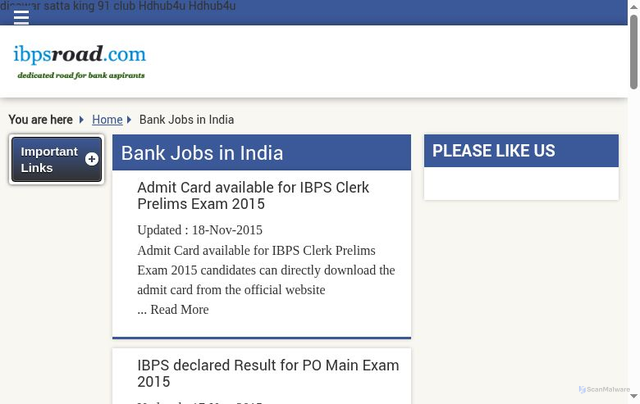 Security scan screenshot of http://ibpsroad.com/bank-jobs-india/2/index.html