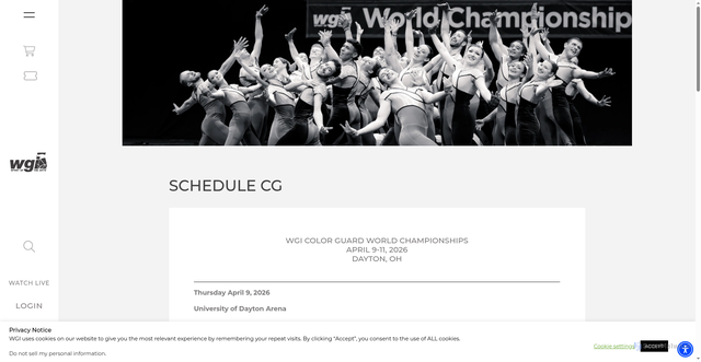 Security scan screenshot of https://www.wgi.org/color-guard/world-championships-cg/world-championships-schedules-cg/