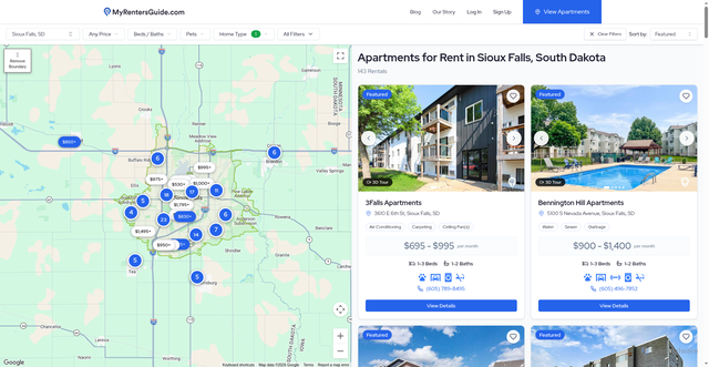 Security scan screenshot of https://myrentersguide.com/apartment-for-rent/south-dakota/sioux-falls