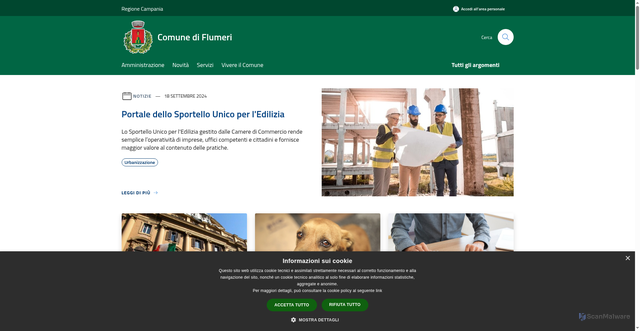 Security scan screenshot of https://www.comune.flumeri.av.it/it