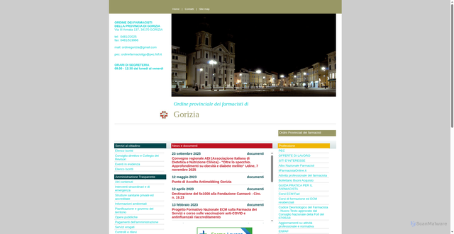 Security scan screenshot of https://www.fofi.it/ordinego/