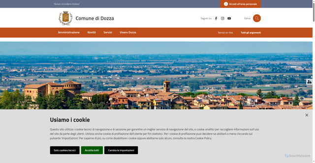 Security scan screenshot of https://www.comune.dozza.bo.it/