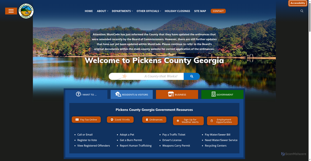 Security scan screenshot of https://pickensga.com/