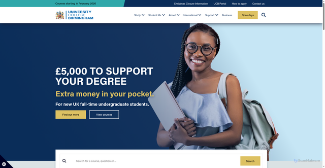 Security scan screenshot of https://www.ucb.ac.uk/