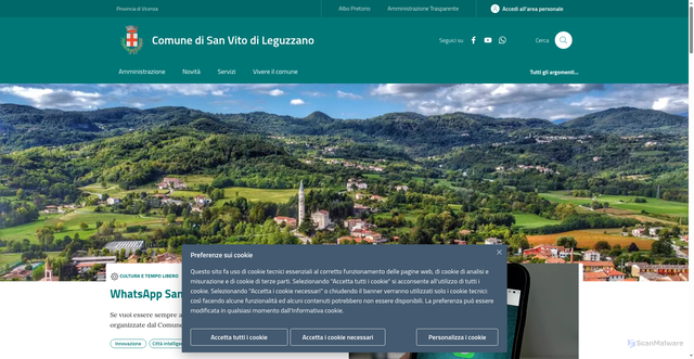 Security scan screenshot of https://www.comune.sanvitodileguzzano.vi.it