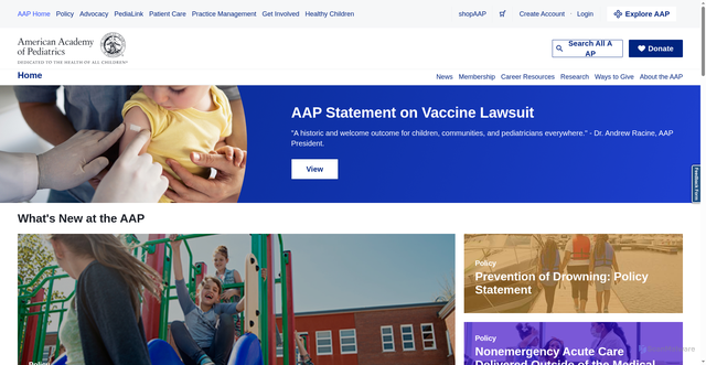 Security scan screenshot of https://www.aap.org