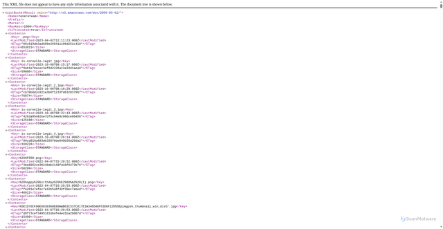 Security scan screenshot of https://tenereteam.s3.us-west-1.amazonaws.com