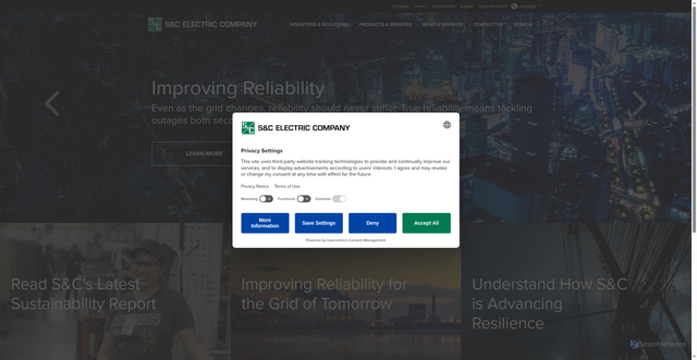 Security scan screenshot of https://www.sandc.com