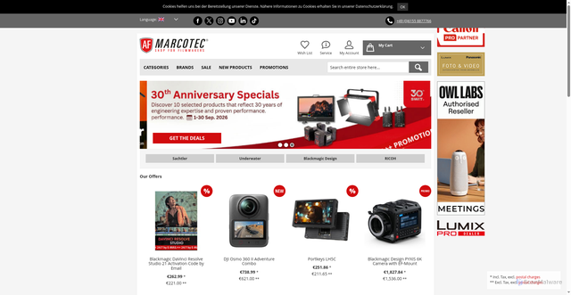 Security scan screenshot of https://marcotec-shop.com