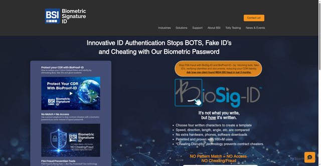 Security scan screenshot of https://biosig-id.com
