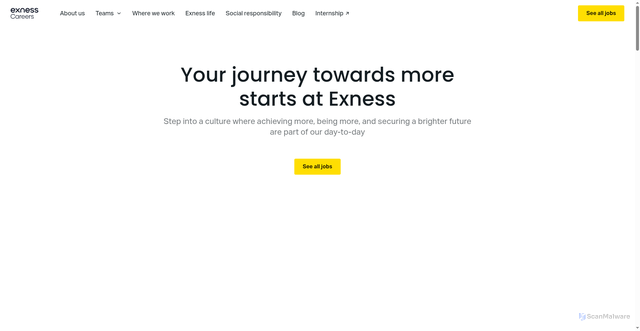 Security scan screenshot of http://exness-careers.com/