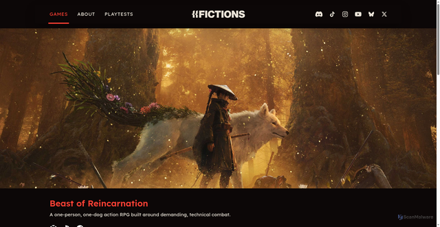 Security scan screenshot of fictions.com