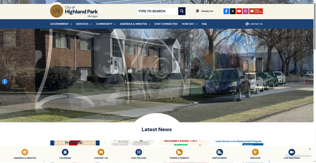 Security scan screenshot of https://highlandparkmi.gov/