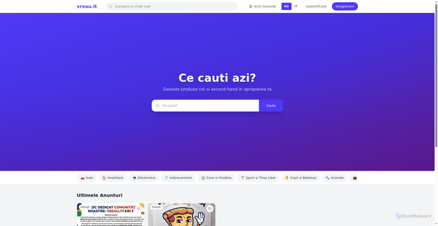 Security scan screenshot of https://vreau.it