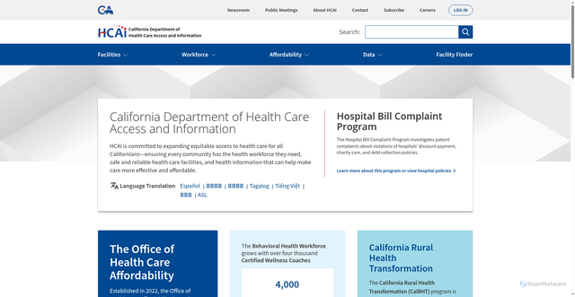 Security scan screenshot of https://oshpd.ca.gov