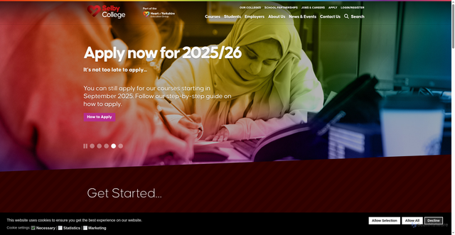 Security scan screenshot of https://www.heartofyorkshire.ac.uk/selby-college