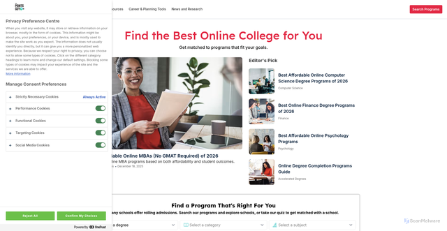 Security scan screenshot of https://www.bestcolleges.com
